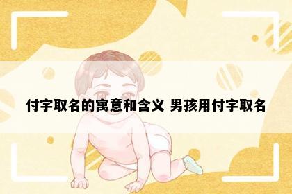 付字取名的寓意和含义 男孩用付字取名