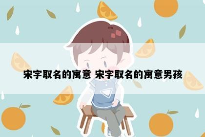 宋字取名的寓意 宋字取名的寓意男孩