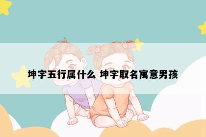 坤字五行属什么 坤字取名寓意男孩