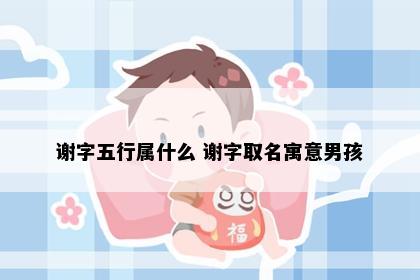 谢字五行属什么 谢字取名寓意男孩