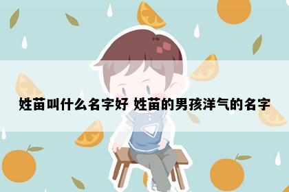 姓苗叫什么名字好 姓苗的男孩洋气的名字